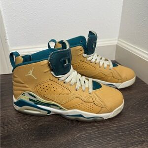 Nike Air Jordan 6 Retro Kids Youth 4.5Y Tan Teal High Top Sneakers